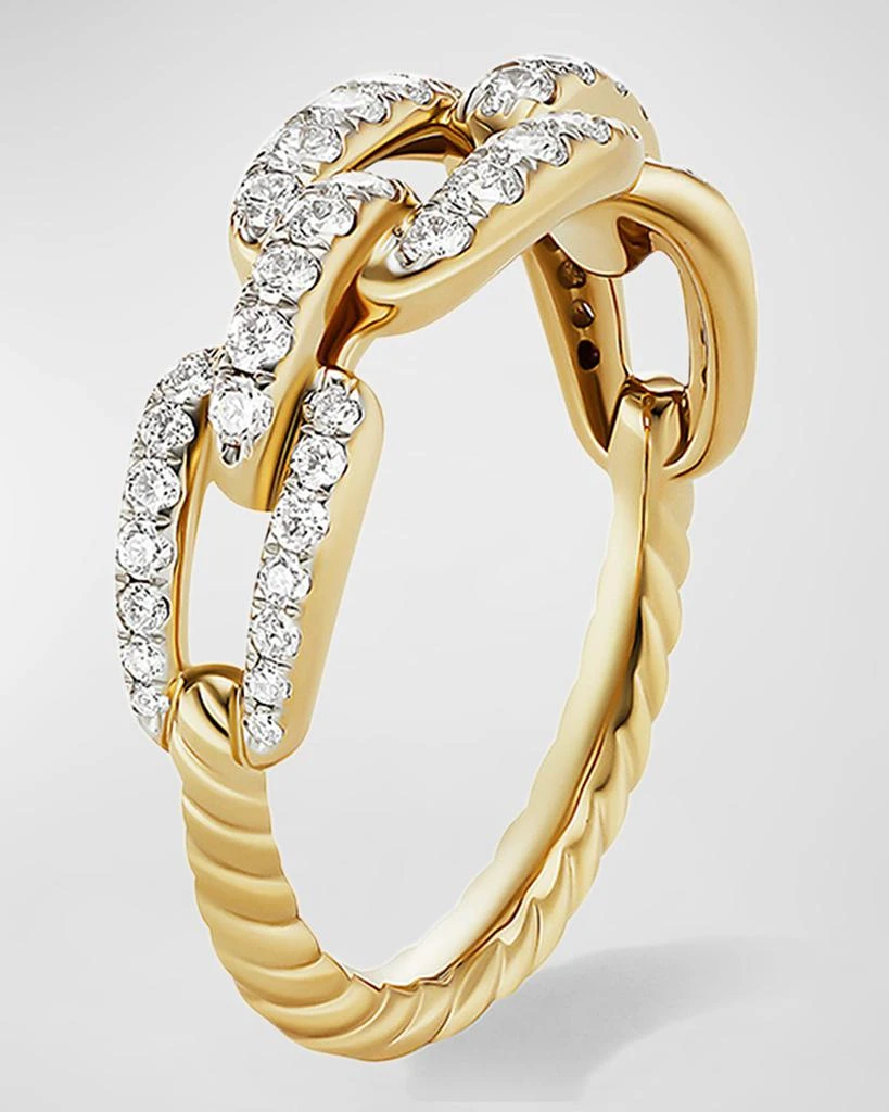 商品David Yurman|Stax Chain Link Ring with Diamonds in 18K Gold, 7mm, Size 6,价格¥19523,第3张图片详细描述