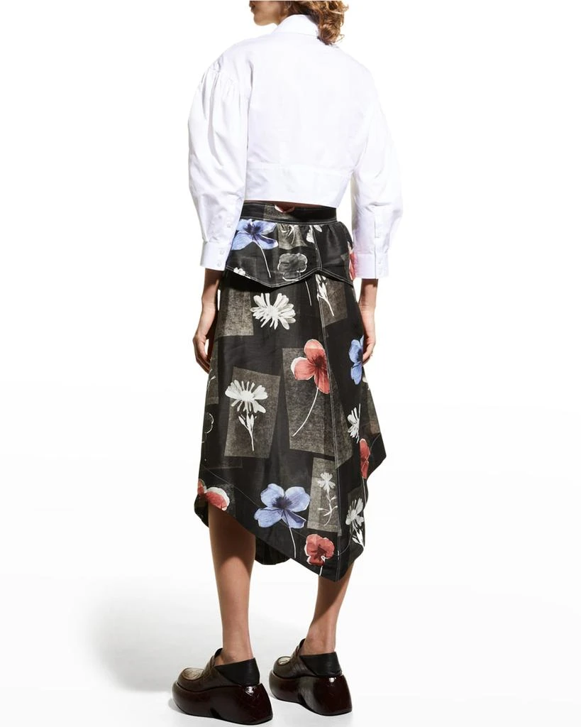 商品Ganni|Linen Floral Button-Front Midi Skirt,价格¥1023,第4张图片详细描述
