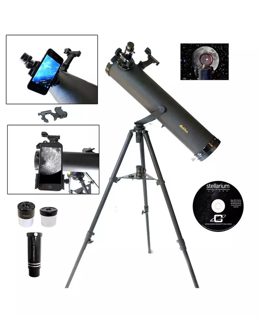 商品Galileo|800 X 95mm Astronomical Telescope and Red Dot Finder Scope and Stellarium CD,价格¥2355,第1张图片