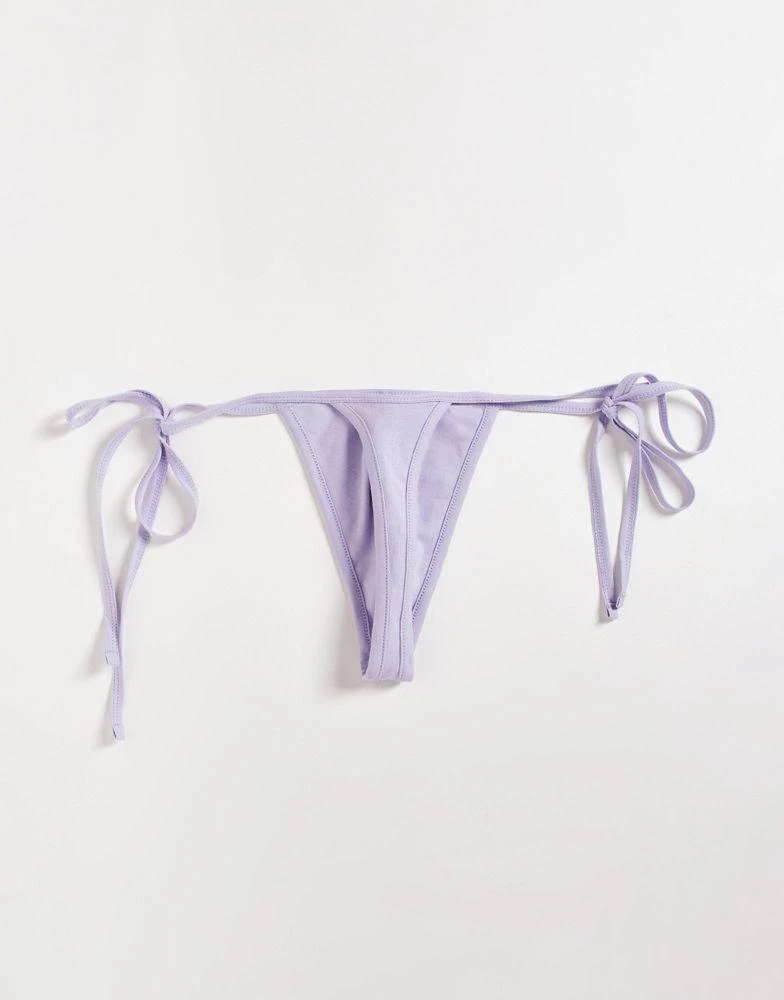 商品ASOS|ASOS DESIGN tie side thong in purple,价格¥45,第2张图片详细描述