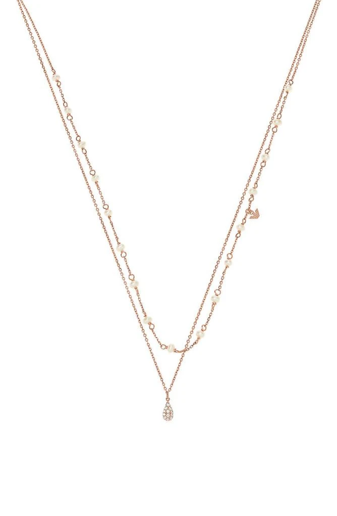 商品Emporio Armani|Cultured Pearl & CZ Layered Chain Necklace,价格¥553,第1张图片
