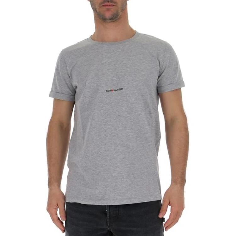 商品[国内直发] Yves Saint Laurent|圣罗兰 SS21 棉质圆领短袖T恤 男款 灰色,价格¥1632,第5张图片详细描述