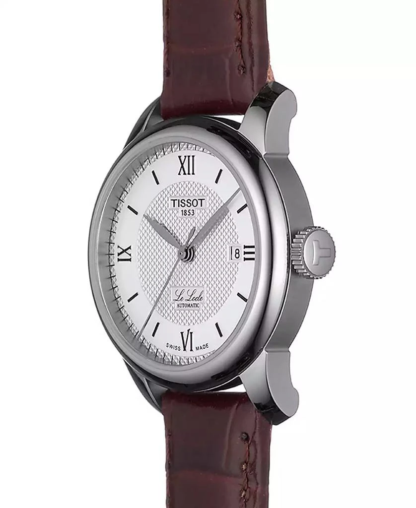 商品Tissot|Women's Swiss Automatic Le Locle Brown Leather Strap Watch 29mm,价格¥4678,第2张图片详细描述