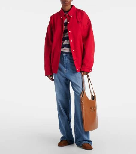 商品Miu Miu|Ivy M号皮革托特包,价格¥20410,第5张图片详细描述
