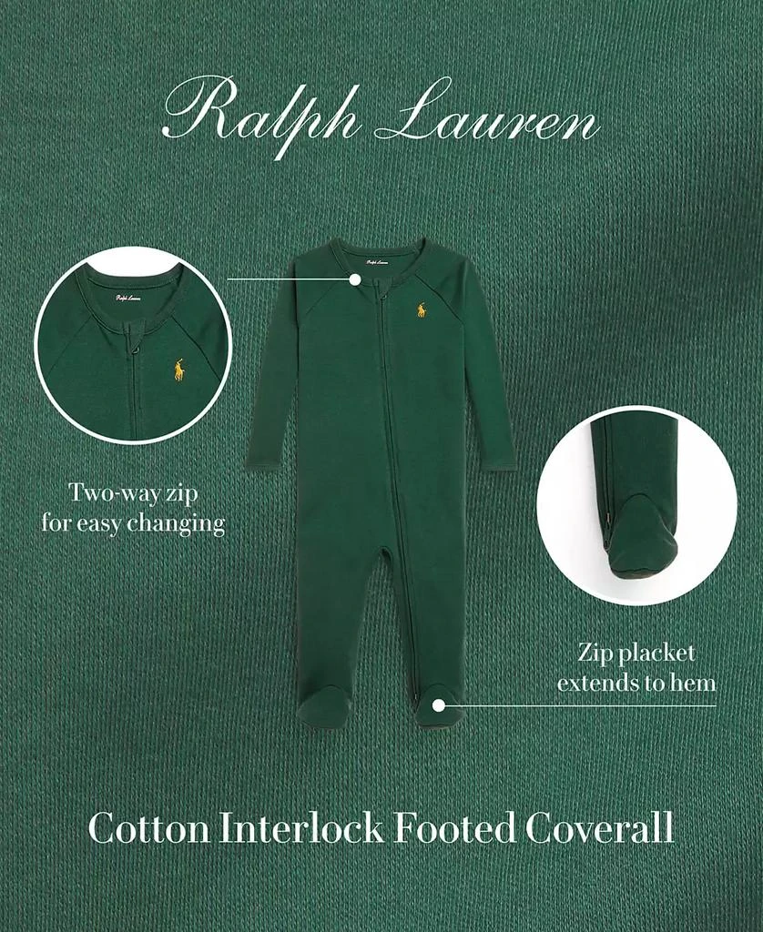 商品Ralph Lauren|Baby Boys Cotton Footed Coveralls,价格¥291,第3张图片详细描述