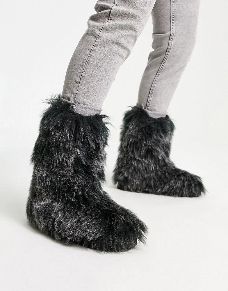 商品ASOS|ASOS DESIGN faux fur calf boot in black,价格¥398,第1张图片