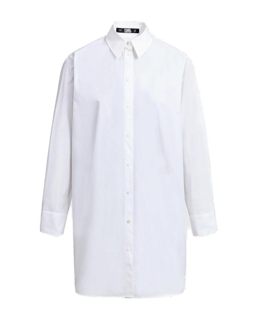 商品Karl Lagerfeld Paris|Karl Lagerfeld Logo Printed Buttoned Tunic Shirt,价格¥989,第1张图片