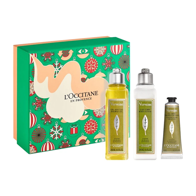 商品L'Occitane|L’OCCITANE欧舒丹 马鞭草洗护礼盒3件套 沐浴啫喱250ml+润肤露250ml+护手霜30ml,价格¥274,第1张图片