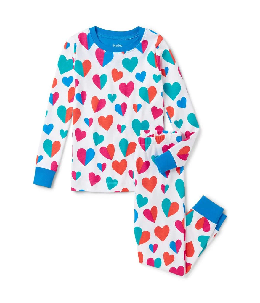 商品Hatley|Split Hearts Pajama Set (Toddler/Little Kids/Big Kids),价格¥163,第1张图片