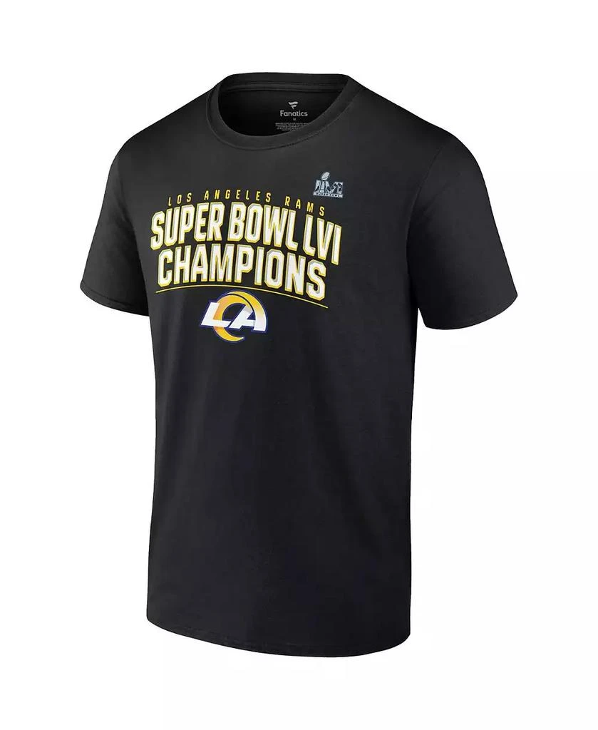 商品Fanatics|Men's Black Los Angeles Rams Super Bowl LVI Champions Schedule T-shirt,价格¥297,第2张图片详细描述