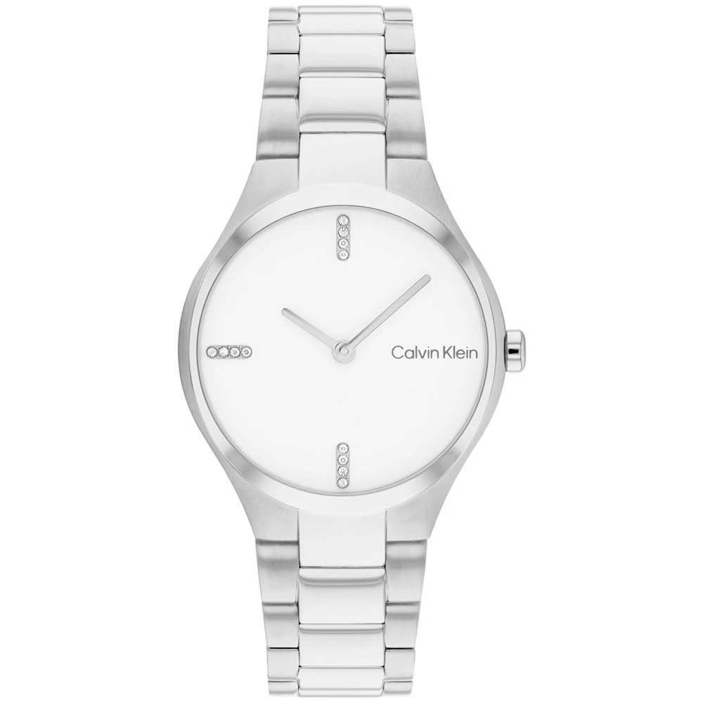 商品Calvin Klein|Women's 2H Quartz Silver-Tone Stainless Steel Bracelet Watch 30mm,价格¥1291,第1张图片