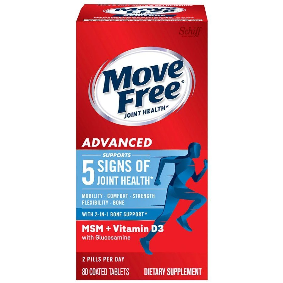 商品Move Free|【关节修复】氨糖软骨素钙加维D片 关节受损术后修复 促进钙吸收 蓝瓶 80粒,价格¥226,第1张图片