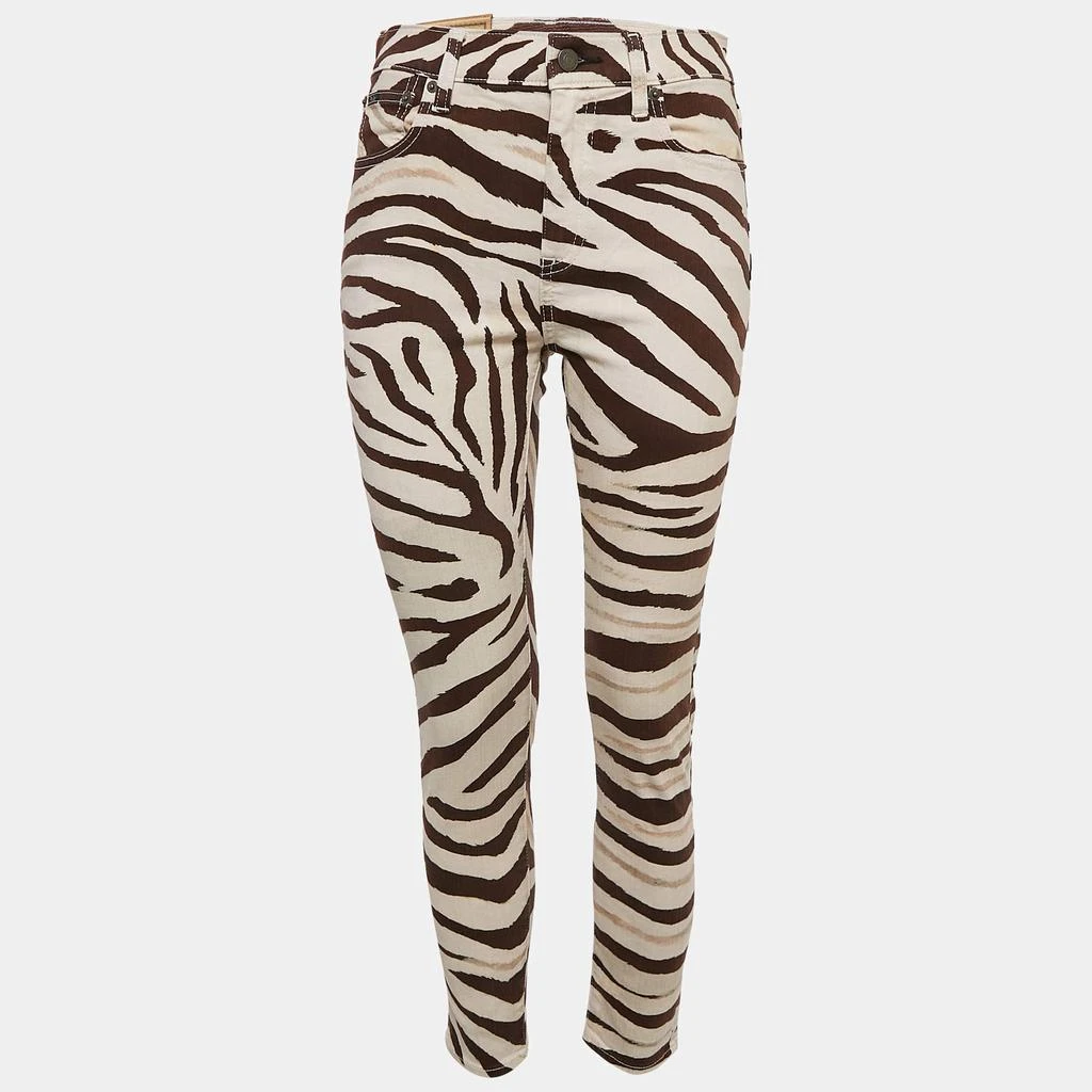 商品Ralph Lauren|Polo Ralph Lauren Brown Zebra Print Denim Tompkins Skinny Jeans M Waist 27",价格¥1804,第1张图片