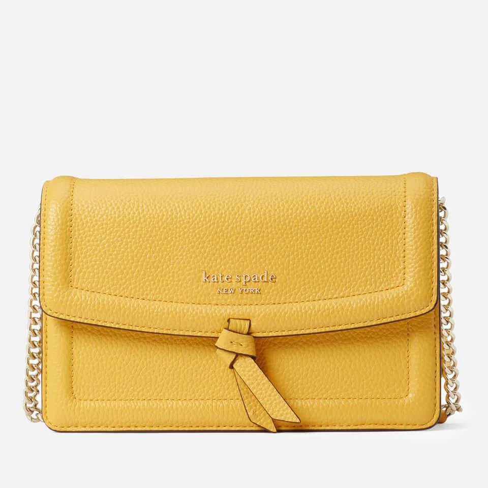 商品Kate Spade|Kate Spade New York Women's Knott Pebbled Flap Cross Body Bag - Morning Light,价格¥1075,第1张图片