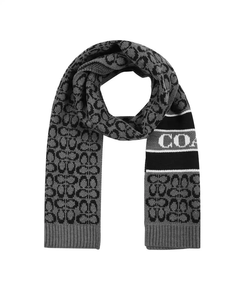 商品Coach|Women's Signature Logo Wool-Blend Rib Knit Scarf,价格¥729,第1张图片