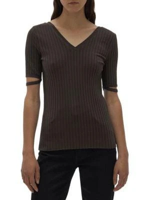 商品Helmut Lang|Ribbed V-Neck Top,价格¥180,第1张图片