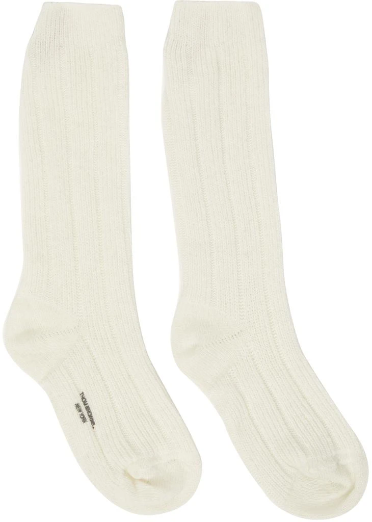 商品Thom Browne|Off-White Rib Stitch Socks,价格¥1393,第1张图片