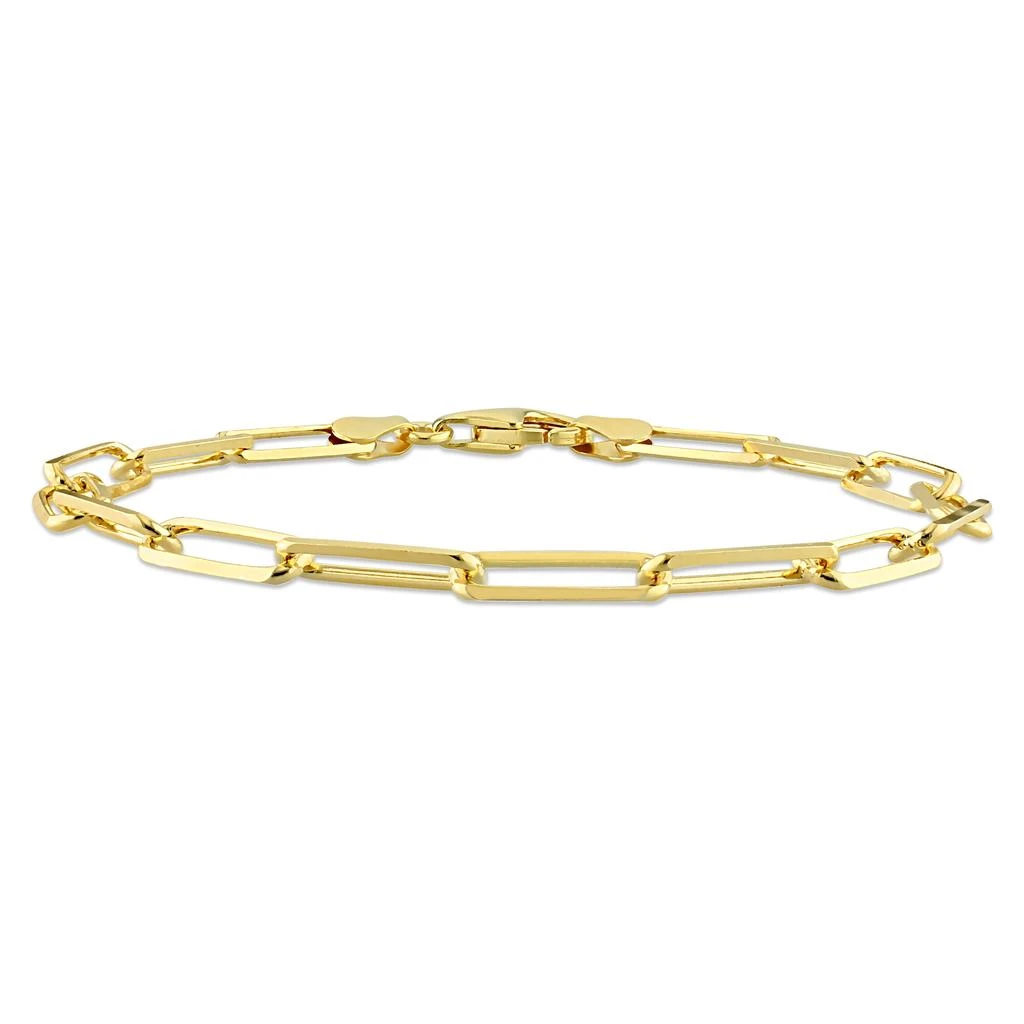 商品Mimi & Max|Mimi & Max 5mm Diamond Cut Paperclip Chain Bracelet in Yellow Plated Sterling Silver - 7.5 in,价格¥253,第5张图片详细描述