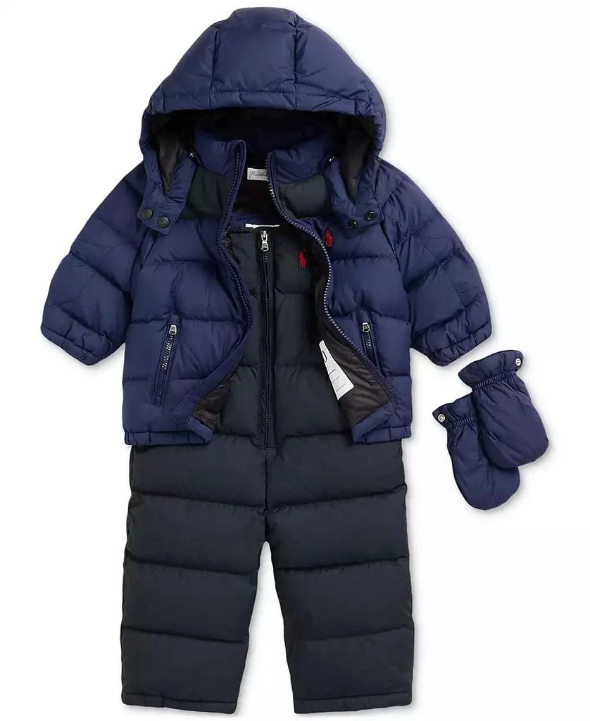 商品Ralph Lauren|Baby Boys Hooded Snowsuit Set,价格¥1398,第1张图片