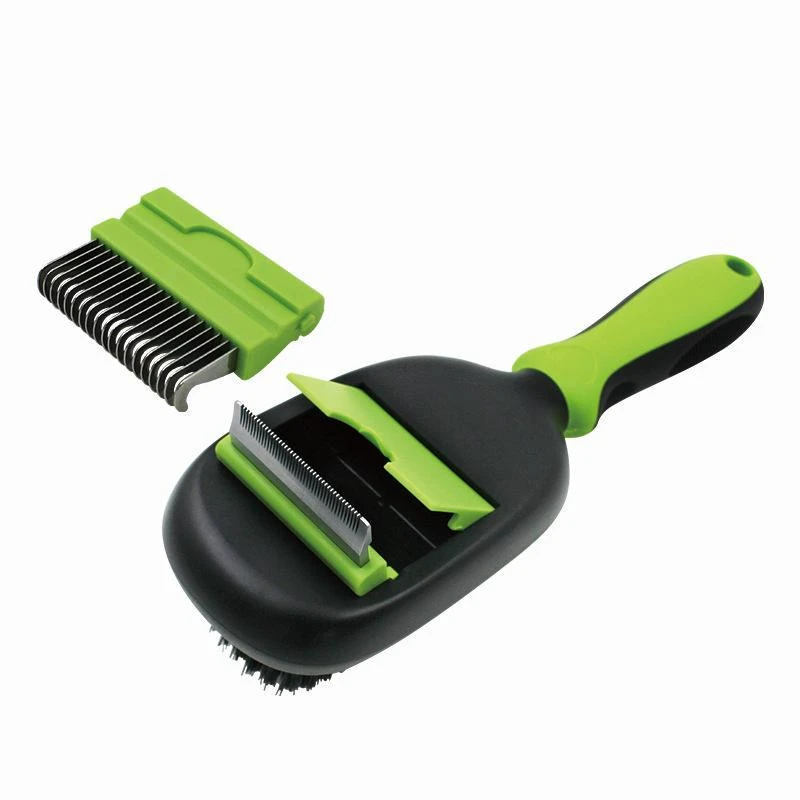 商品Pet Life|Conversion 5-in-1 Interchangeable Dematting and Deshedding Bristle Pin and Massage Grooming Pet Comb,价格¥243,第4张图片详细描述