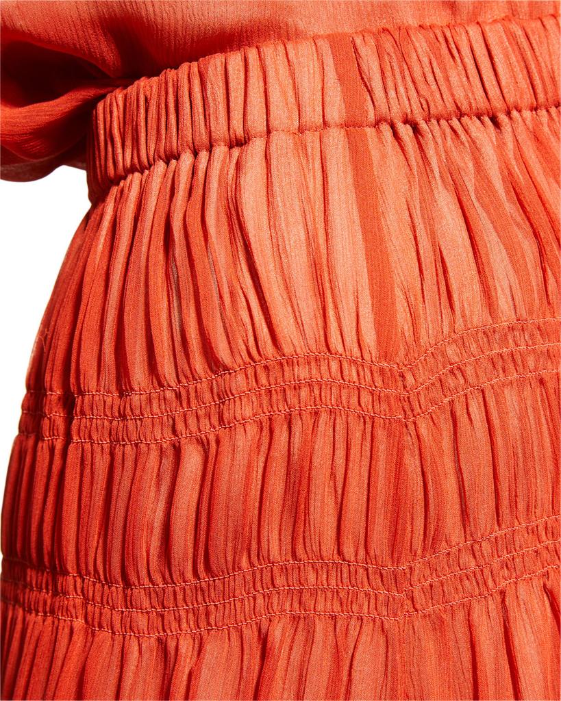 Tiered Crinkle Silk Maxi Skirt商品第7张图片规格展示