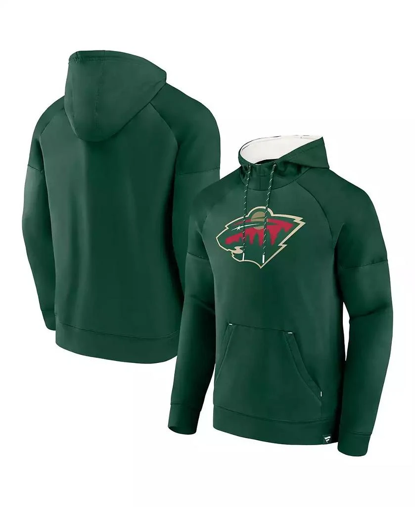 商品Fanatics|Men's Green Minnesota Wild Iconic Defender Raglan Pullover Hoodie,价格¥519,第1张图片