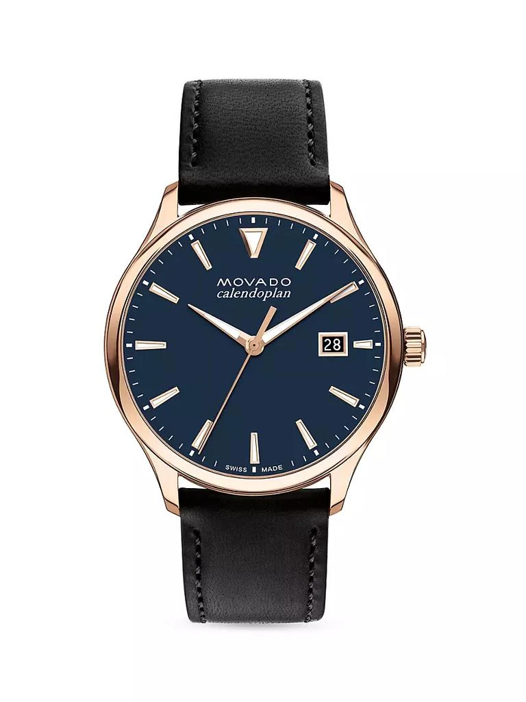 商品Movado|Heritage Calendoplan Leather Strap Watch,价格¥5619,第1张图片