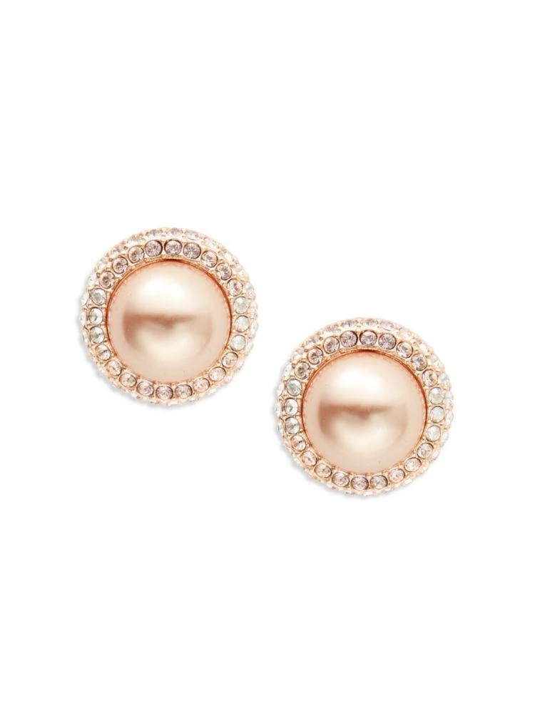 商品Nadri|Faux Pearl and Pave Stud Earrings,价格¥376,第2张图片详细描述