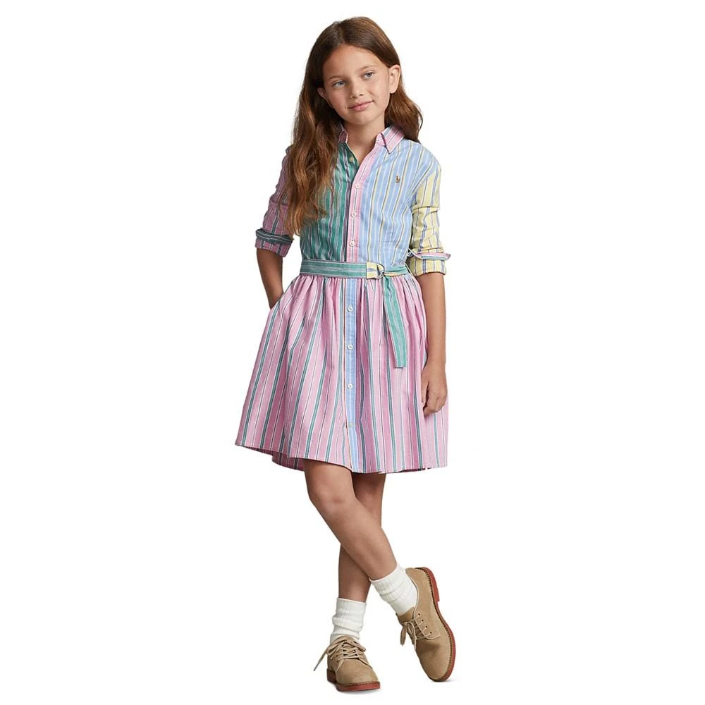 商品Ralph Lauren|Big Girls Belted Cotton Oxford Fun Shirtdress,价格¥211,第1张图片