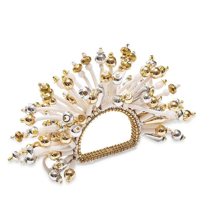 商品Kim Seybert|Fun Burst Napkin Ring in White, Gold & Silver,价格¥223,第1张图片详细描述