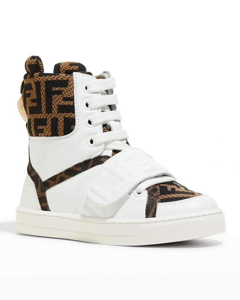 商品Fendi|Kid's FF Logo High-Top Sneakers with 3D Bear Head, Toddler/Kids,价格¥3713,第2张图片详细描述