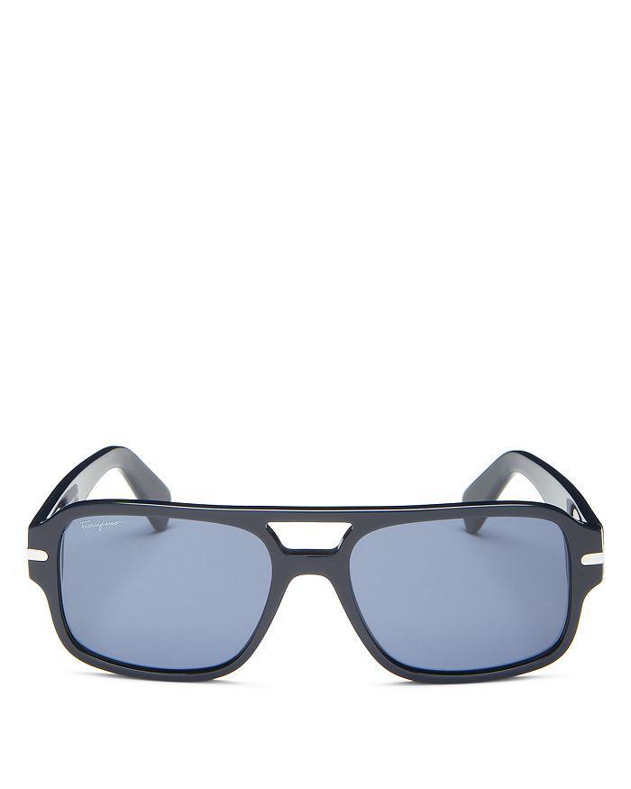 商品Salvatore Ferragamo|Men's Brow Bar Square Sunglasses, 58mm,价格¥2389,第1张图片