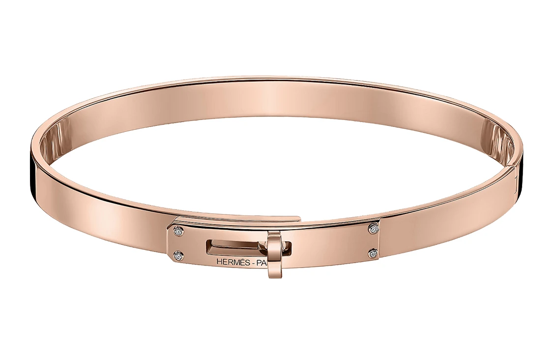 商品[国内直发] Hermes|爱马仕 Kelly玫瑰金钻石手镯 女款 玫瑰金色,价格¥34434,第1张图片