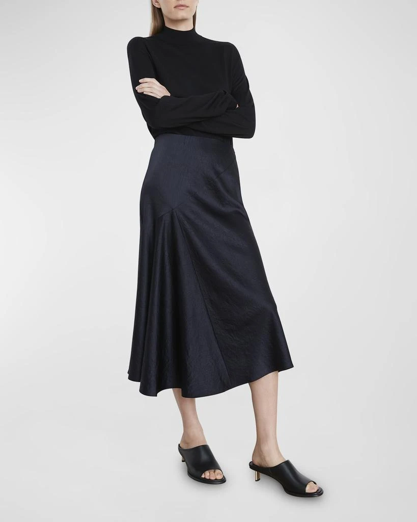 商品Vince|Draped Crushed Satin Midi Slip Skirt,价格¥541,第2张图片详细描述