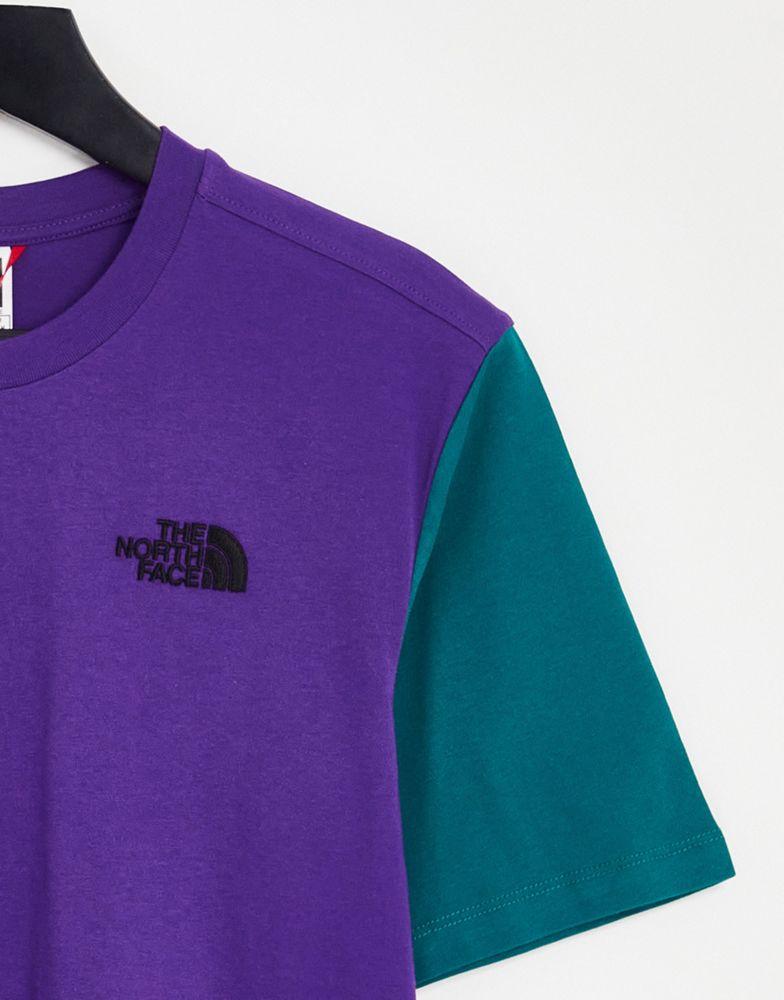 The North Face Essential Colourblock t-shirt in purple Exclusive at ASOS商品第3张图片规格展示