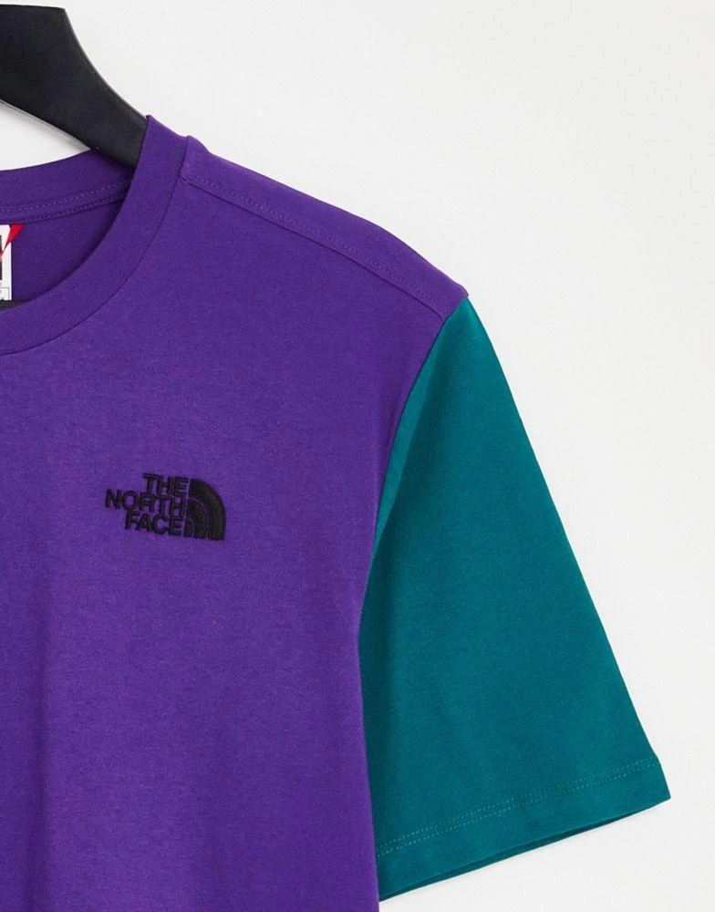 商品The North Face|The North Face Essential Colourblock t-shirt in purple Exclusive at ASOS,价格¥169,第3张图片详细描述