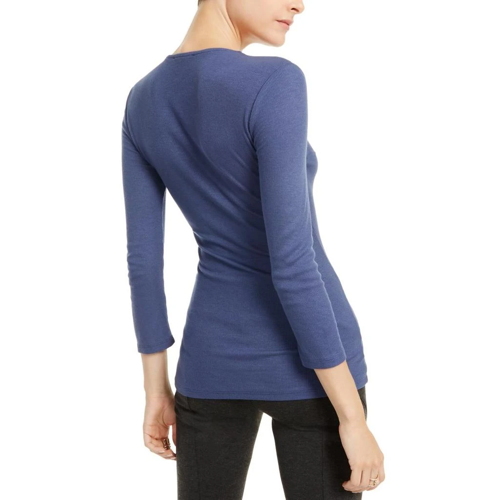 商品INC International|Womens V-Neck Ribbed Pullover Top,价格¥136,第2张图片详细描述