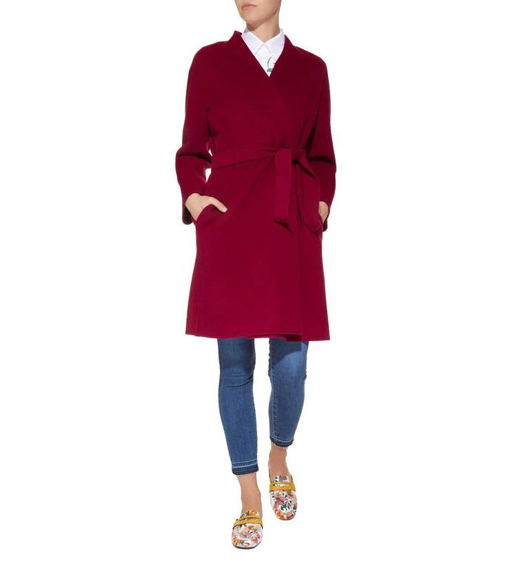 商品Max Mara|Collarless Belted Wool Coat,价格¥2646,第3张图片详细描述