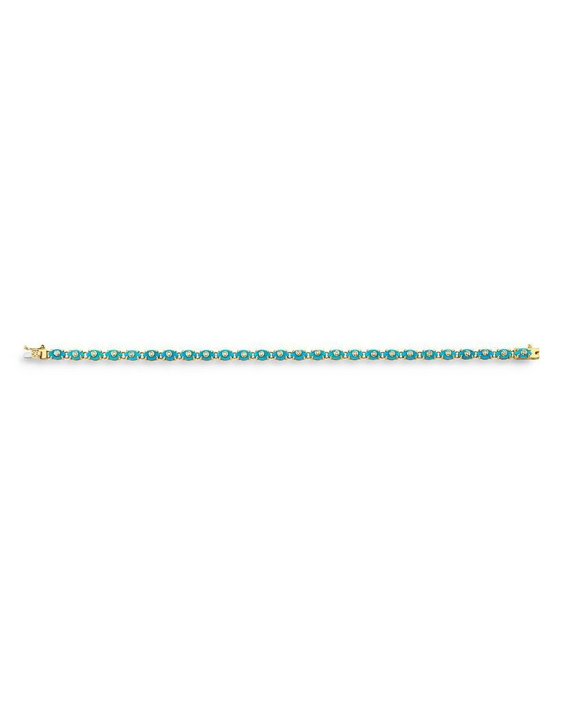 14K Yellow Gold Turquoise & Diamond Evil Eye Flex Bracelet 商品