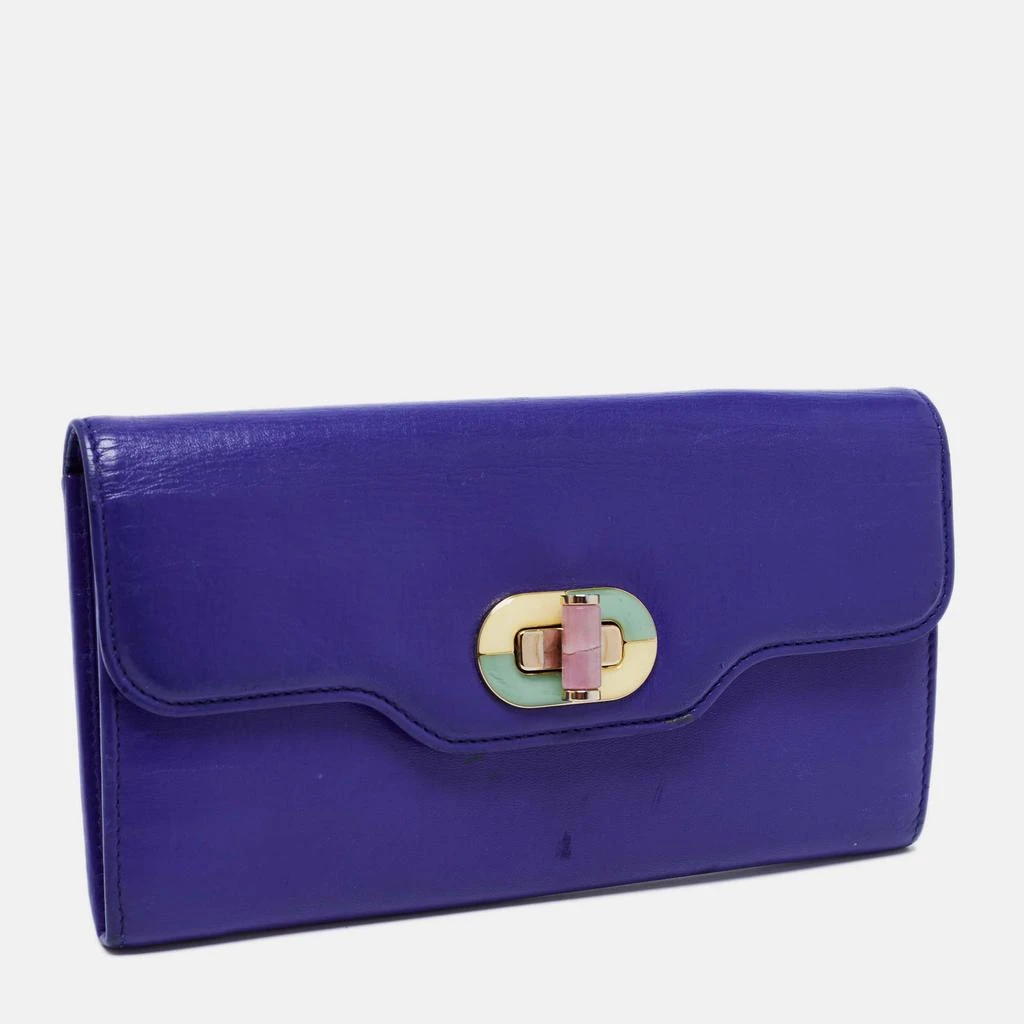 Bvlgari Blue Leather Isabella Rossellini Continental Wallet 商品