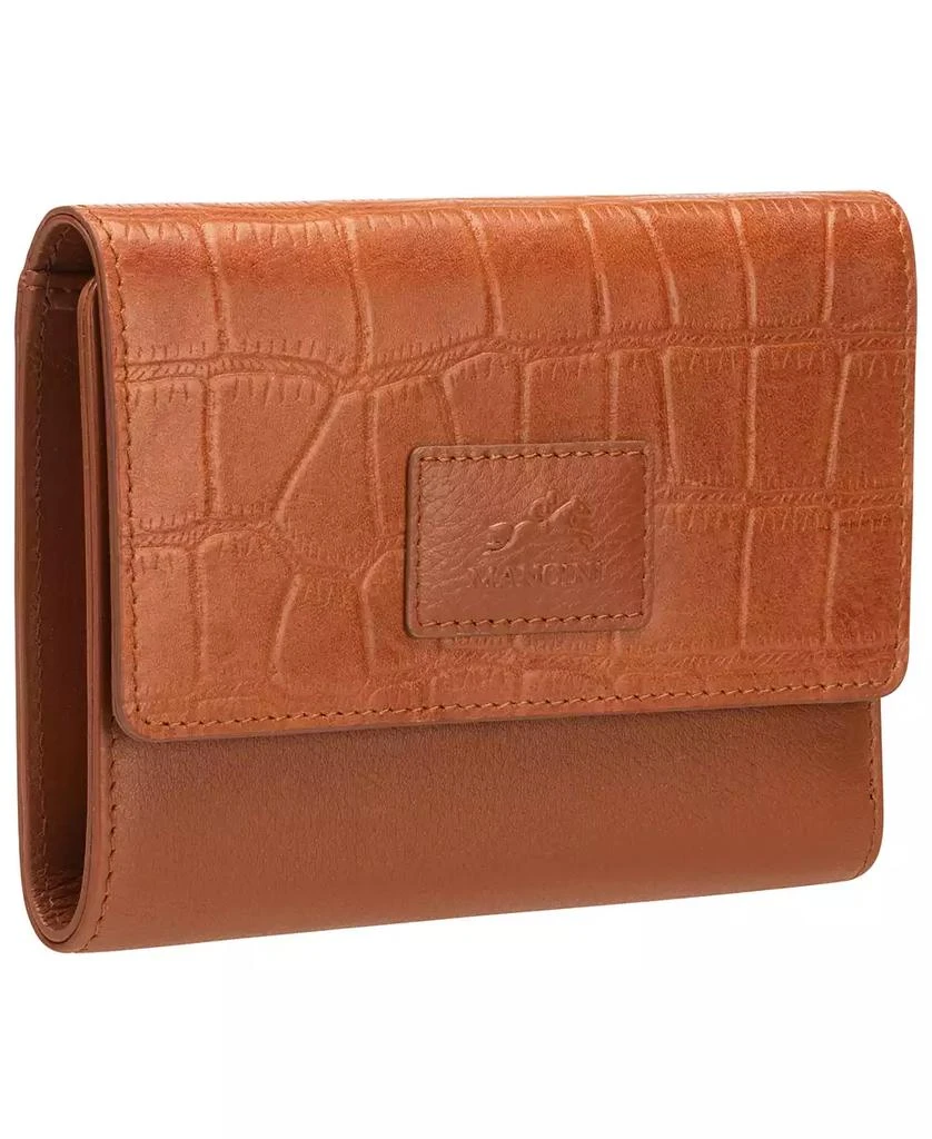 商品Mancini Leather Goods|Women's Croco Collection RFID Secure Mini Clutch Wallet,价格¥337,第2张图片详细描述