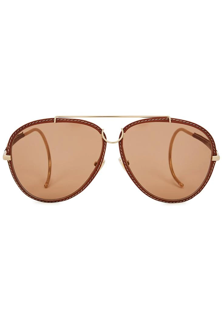 商品Chloé|Edith brown aviator-style sunglasses,价格¥2417,第2张图片详细描述