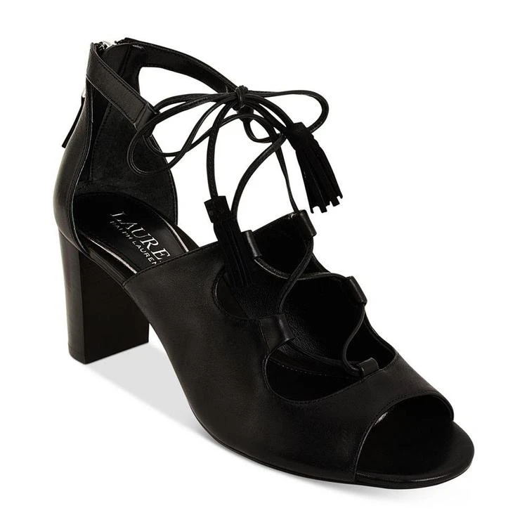 商品Ralph Lauren|Hasel Lace-Up Peep-Toe Sandals,价格¥408,第1张图片