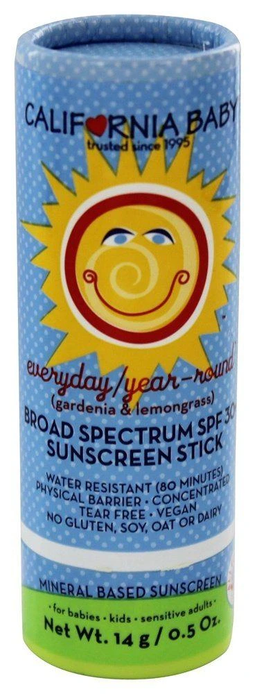 商品California Baby|California Baby Super Sensitive SPF 30+ Sunscreen Stick | Broad Spectrum | Unscented Hypoallergenic Mineral Sunscreen | Titanium Dioxide | 14g / 0.5oz,价格¥213,第3张图片详细描述