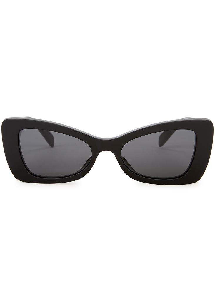 Black oversized cat-eye sunglasses商品第2张图片规格展示