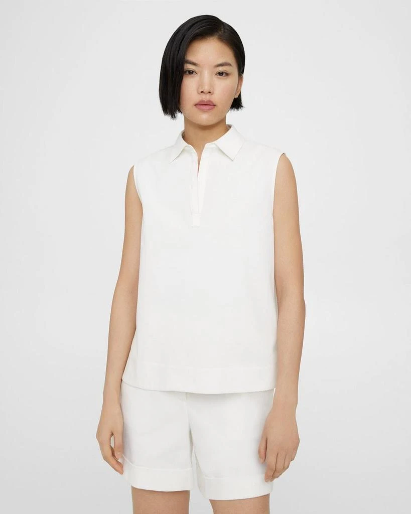 商品Theory|Sleeveless Polo Shell Top in Cotton Piqué,价格¥552,第1张图片