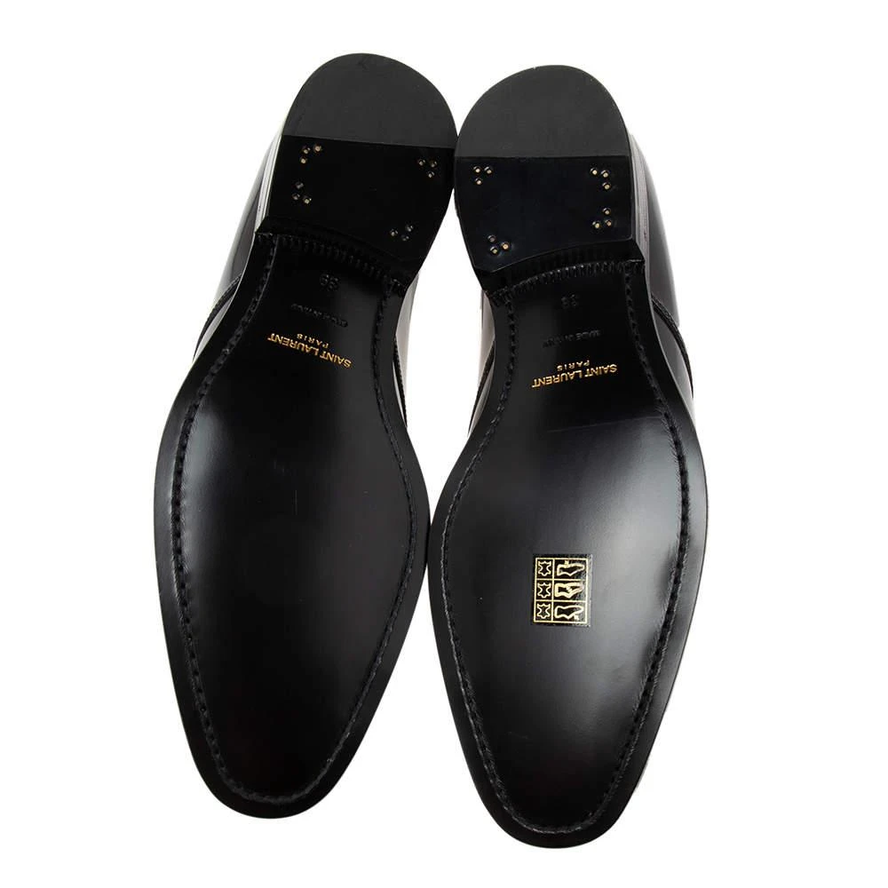 Saint Laurent Black Leather Montaigne Lace-Up Derby Size 39 商品