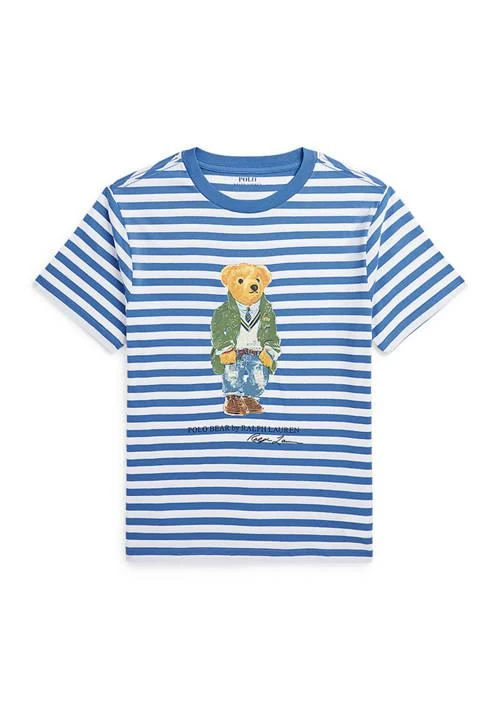 商品Ralph Lauren|Lauren Childrenswear Boys 8 20 Polo Bear Striped Cotton Jersey T Shirt,价格¥188,第1张图片