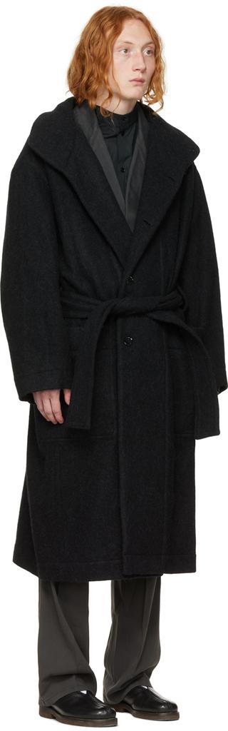 Black Bathrobe Coat商品第2张图片规格展示