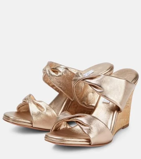 商品Aquazzura|Twist leather wedges,价格¥4022,第5张图片详细描述